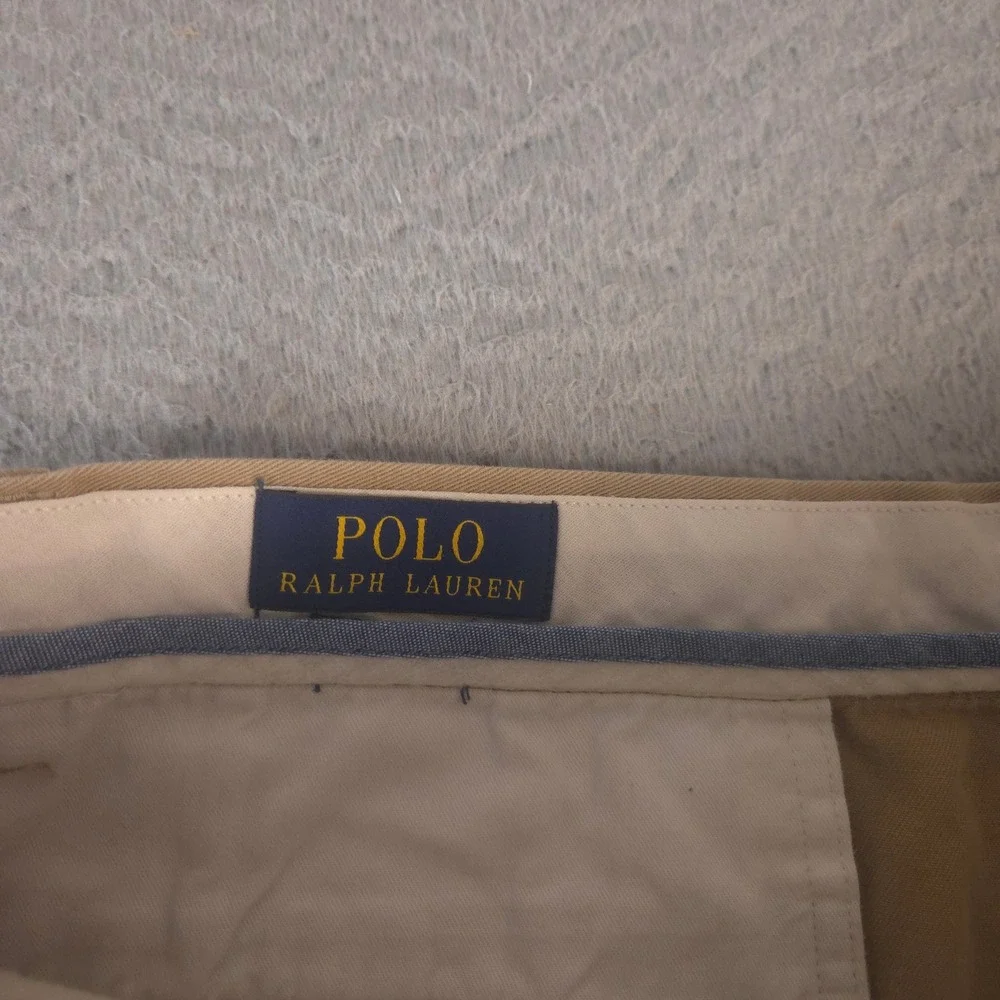 Polo Ralph Lauren Pants Mens 34x34 Tan Bedford Chino Cotton Twill Straight Leg
